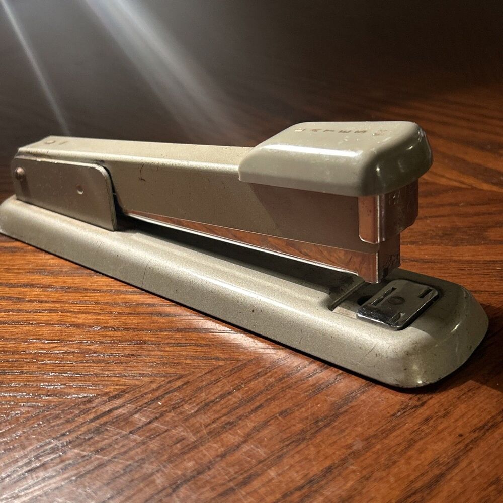 MCM Vintage Bates 56 Gray Base Stapler Made In The USA